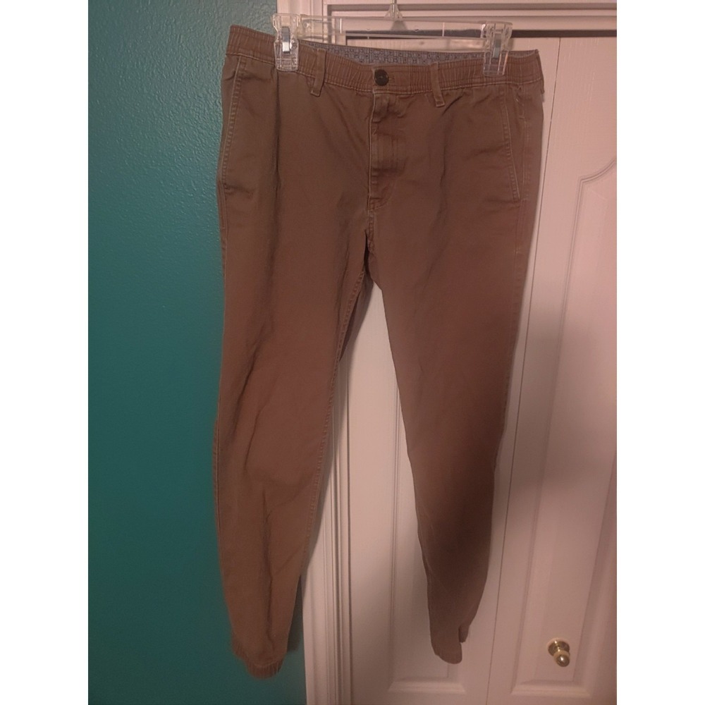 Michael Kors Mens Premium Chinos Khaki Tan Flat Front Tapered Pants Size Medium - Picture 4 of 6